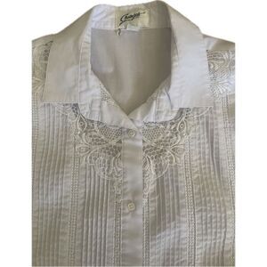 Vintage Changes Button Up Lace Blouse Women’s Size 14 Cottagecore